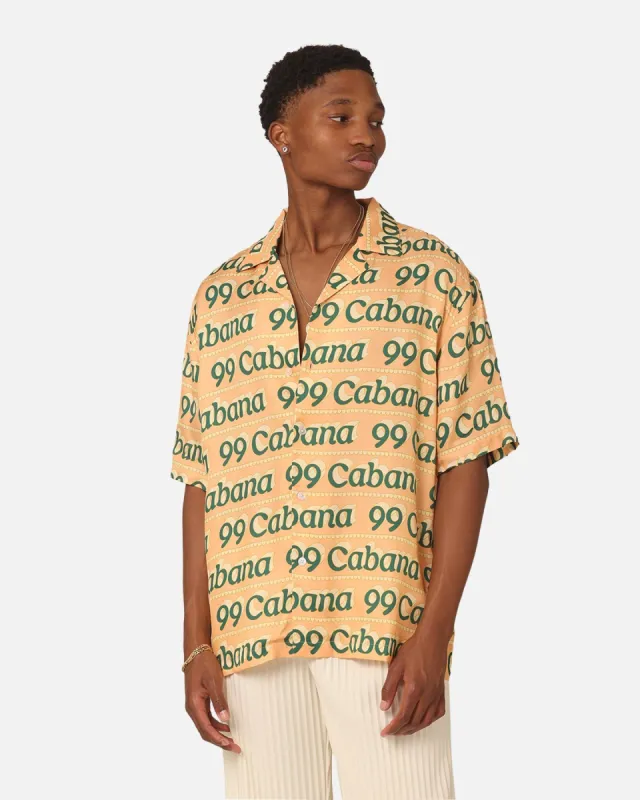 99 Cabana Logo Short Sleeve Button Up Shirt Yellow/Green sold by Culture Kings