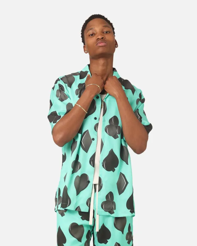 99 Cabana Four Suits Short Sleeve Button Up Shirt Teal/Black sold by Culture Kings