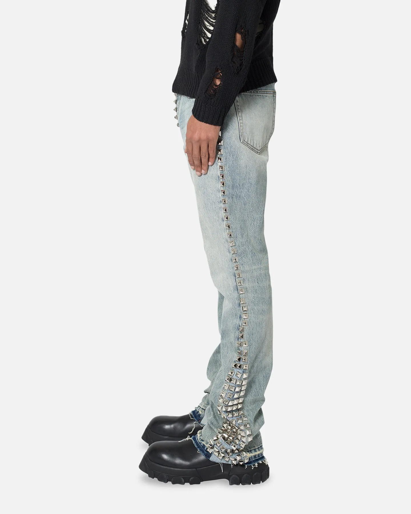 MNML B572 Studded Flare Denim Jeans Blue sold by Culture Kings product image thumbnail 3