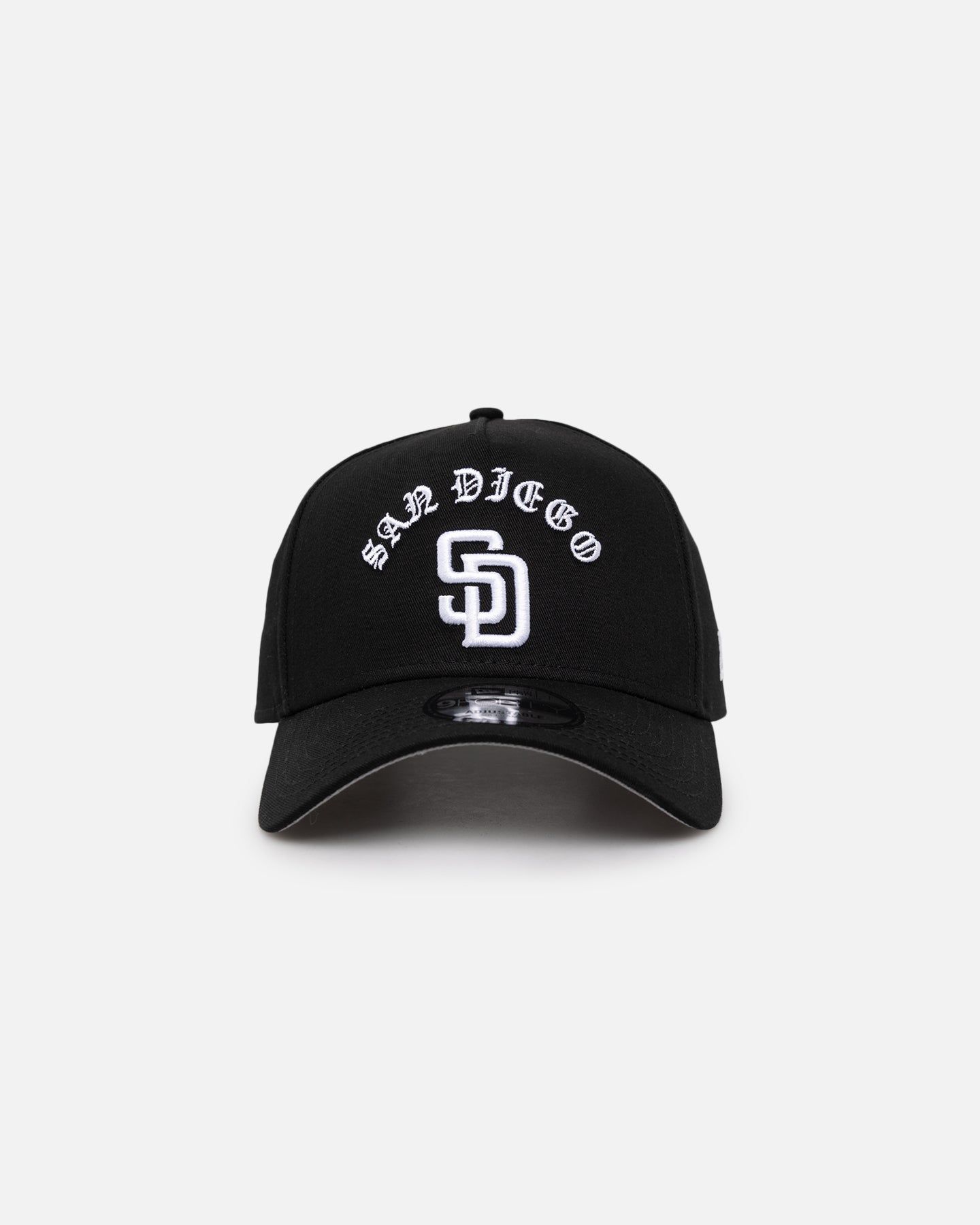 New Era San Diego Padres 'Gothic Arch' 9FORTY A-Frame Snapback Black/White sold by Culture Kings