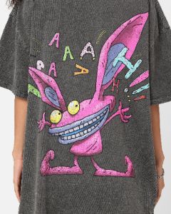 American Thrift x Aaahh!!! Real Monsters Monsters Heavyweight Vintage T-Shirt Black Wash sold by Culture Kings