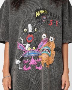 American Thrift x Aaahh!!! Real Monsters Monsters Heavyweight Vintage T-Shirt Black Wash sold by Culture Kings