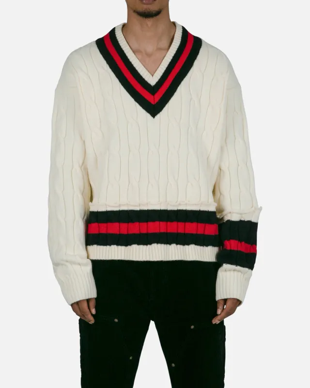 MNML Classic V Neck Sweater Off White sold by Culture Kings