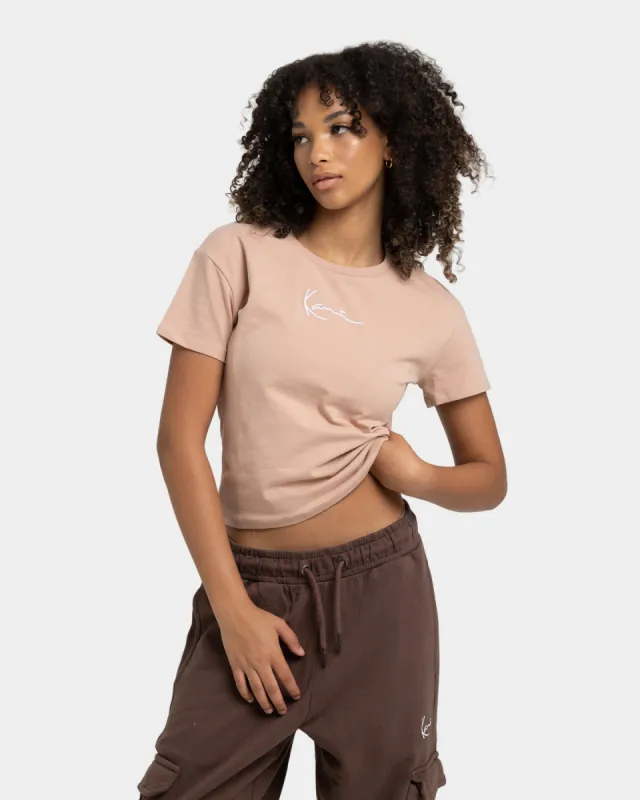 Karl Kani Women's Small Signature T-Shirt Dark Sand sold by Culture Kings