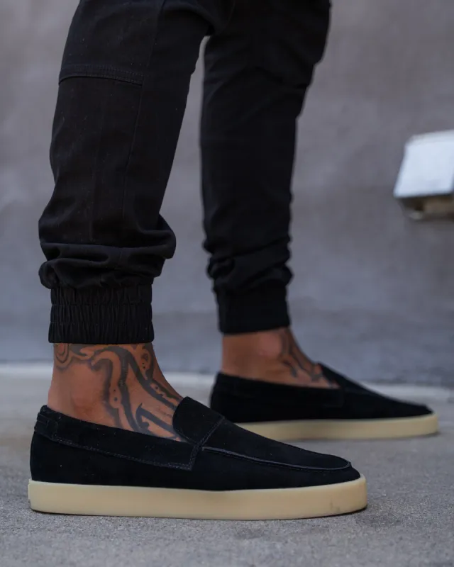 Saint Morta Hemisphere Suede Slip On Loafer Black/Gum | Parallel display picture 1