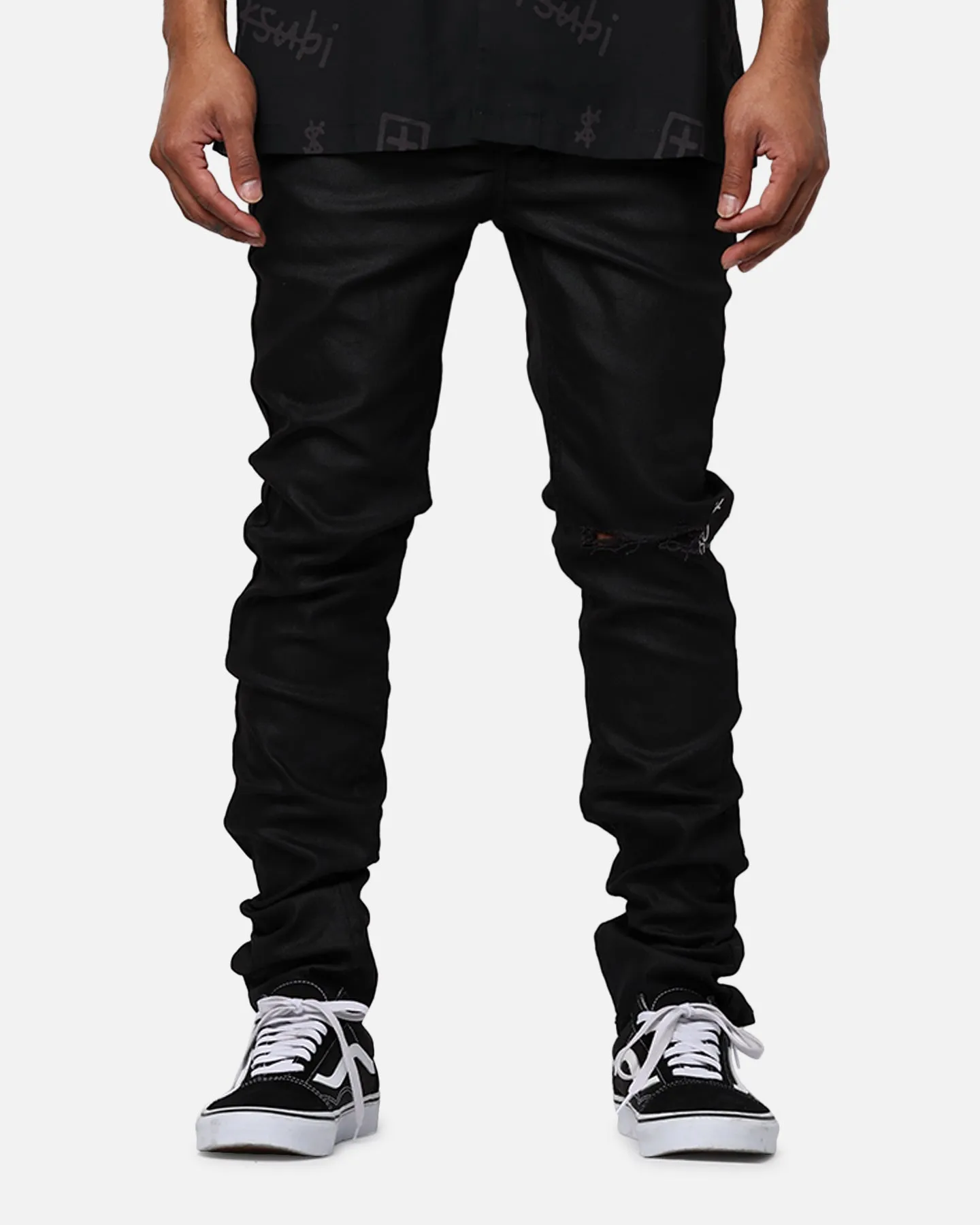 Ksubi Chitch Waxed Silver Jeans Black sold by Culture Kings