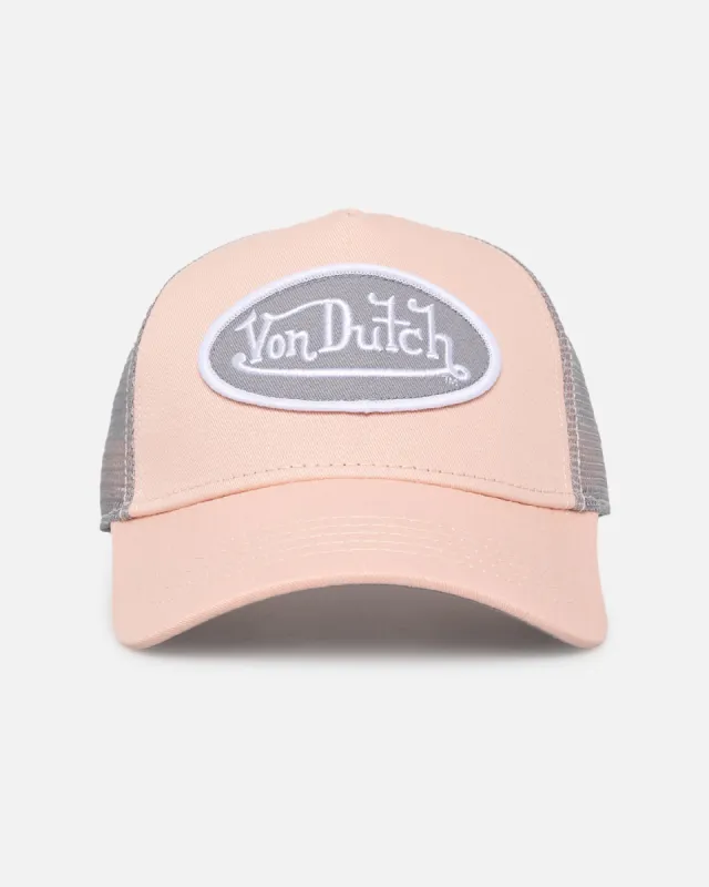 Von Dutch Coral And Grey Trucker Snapback Coral made by Culture Kings
