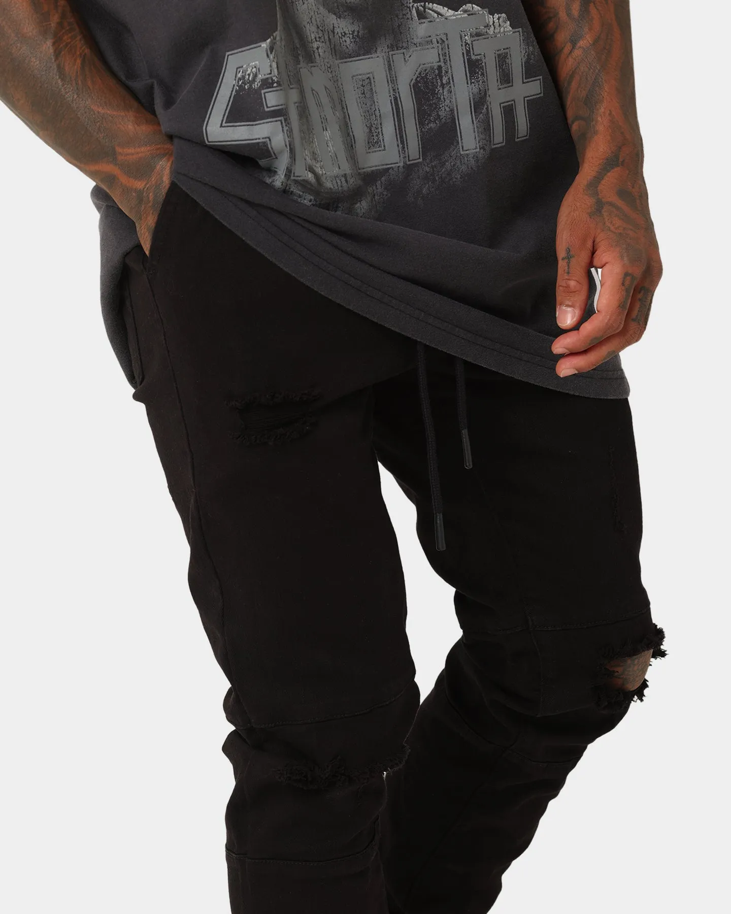 Saint Morta Doomsday Distressed Jogger Black sold by Culture Kings product image thumbnail 3