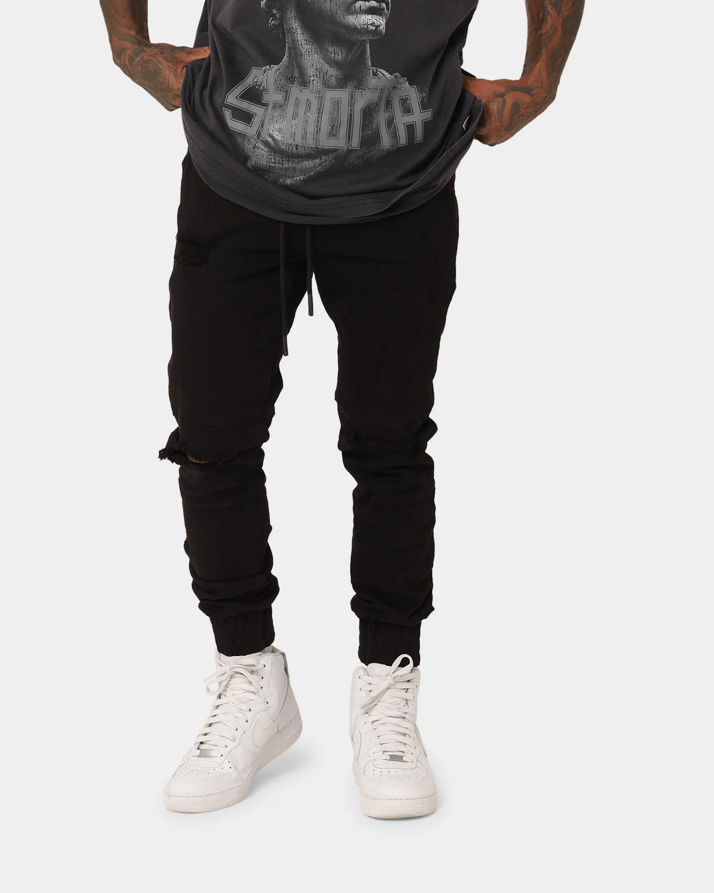 Saint Morta Doomsday Distressed Jogger Black sold by Culture Kings