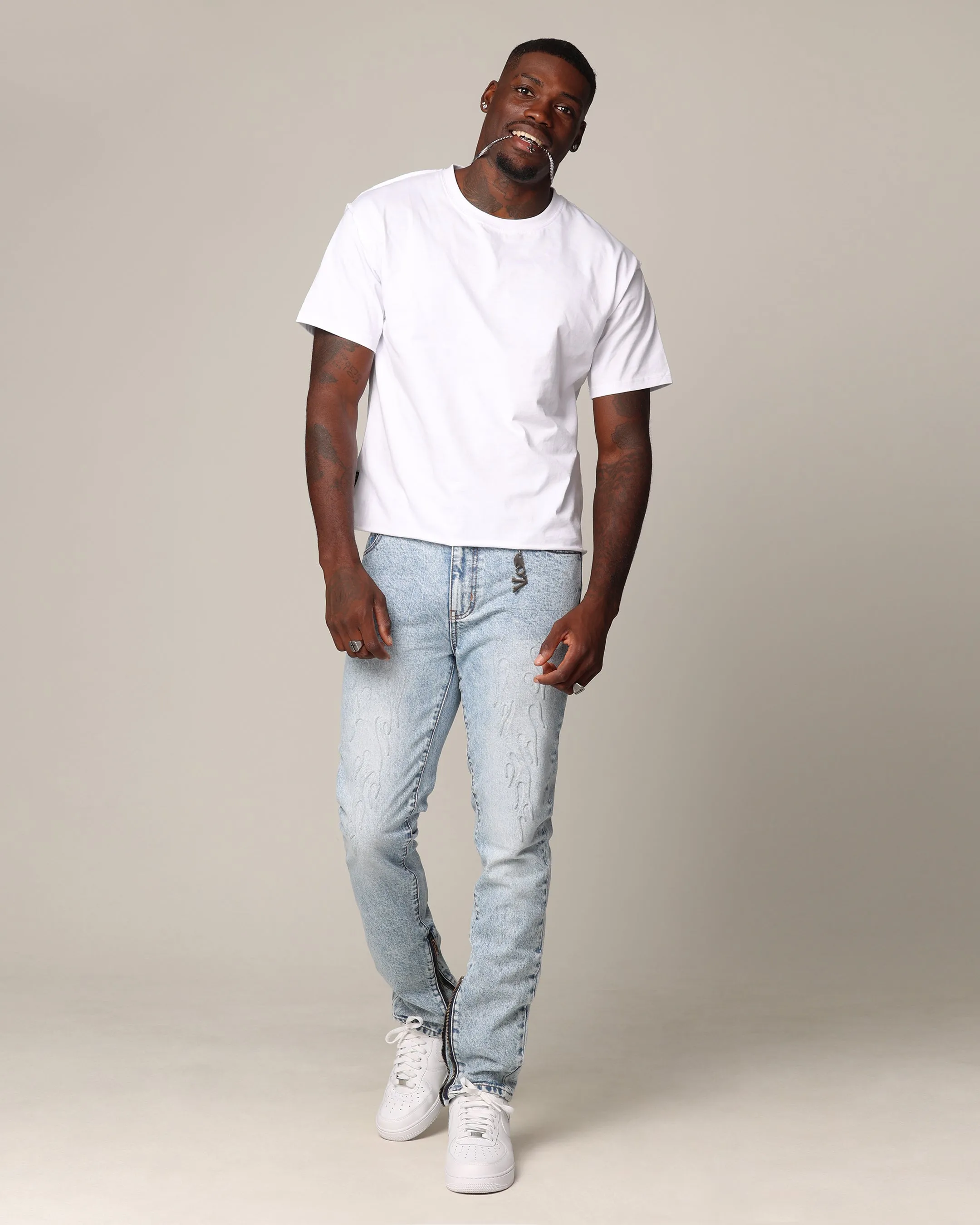 Saint Morta Inferno Fimi Jeans Blue Acidwash sold by Culture Kings product image thumbnail 2