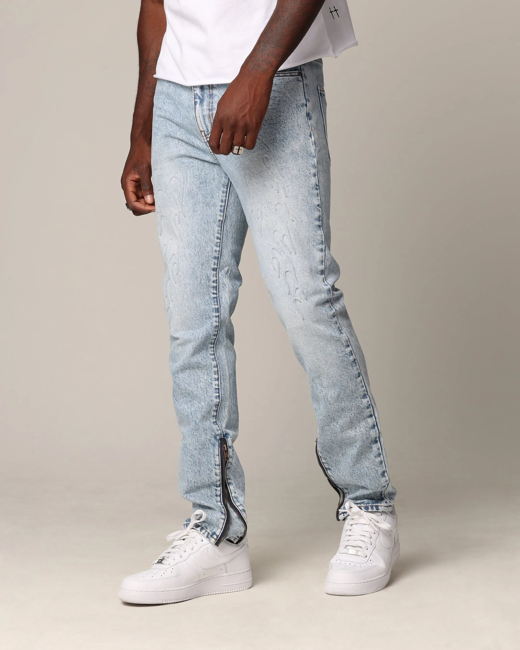Saint Morta Inferno Fimi Jeans Blue Acidwash sold by Culture Kings