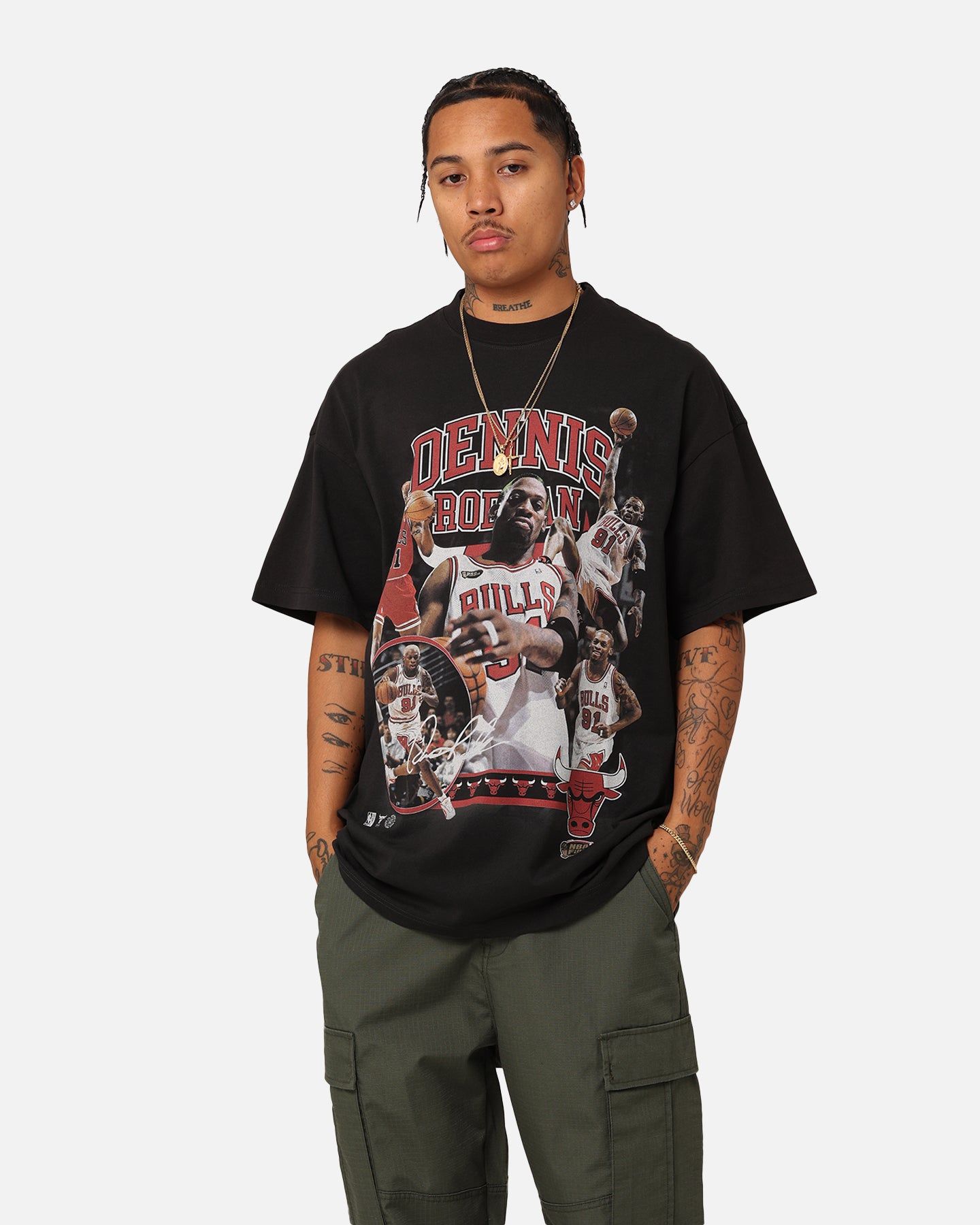 Mitchell & Ness Chicago Bulls Dennis Rodman Player T-Shirt Black sold by Culture Kings