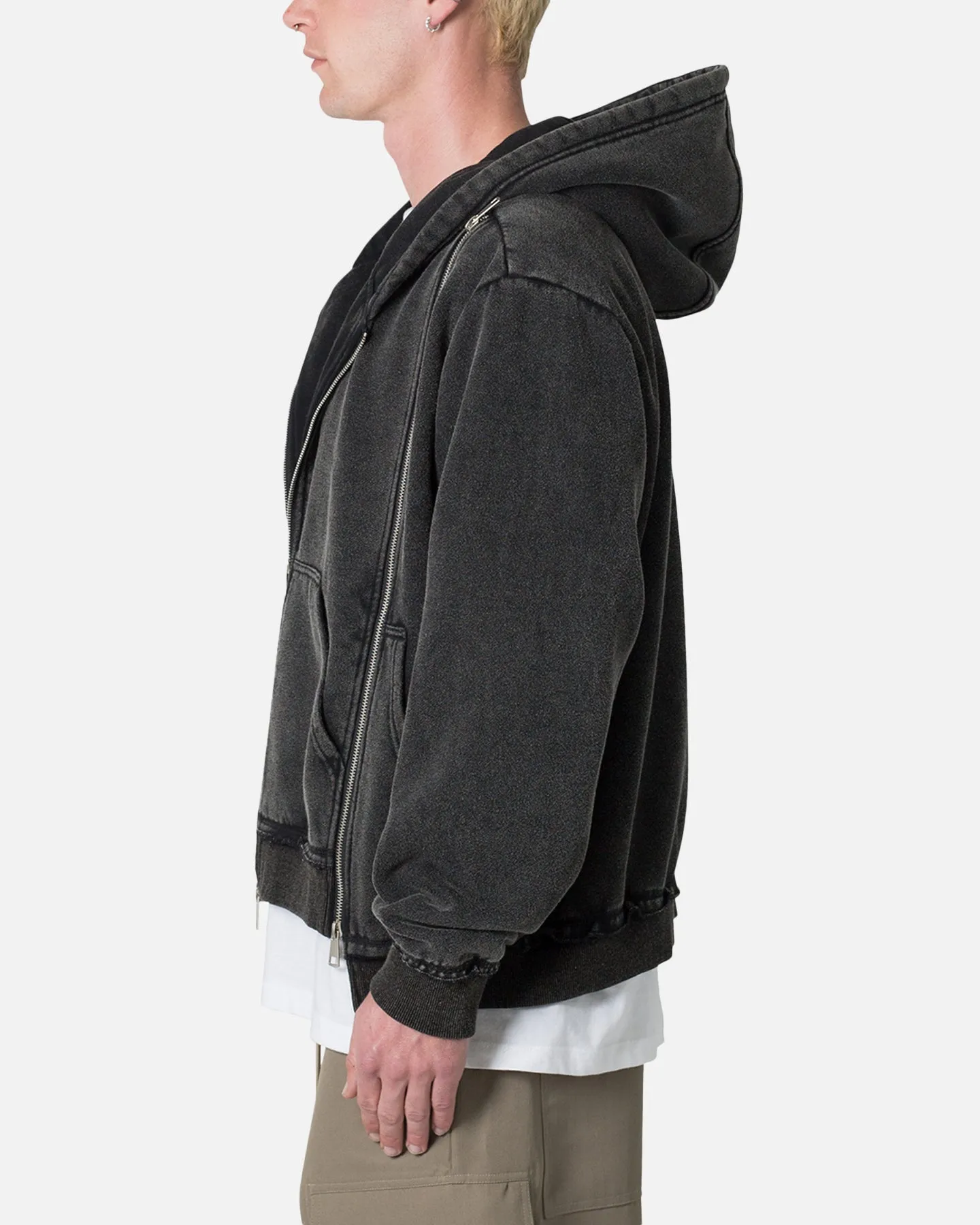MNML Dual Zipper Hoodie Washed Black sold by Culture Kings product image thumbnail 3