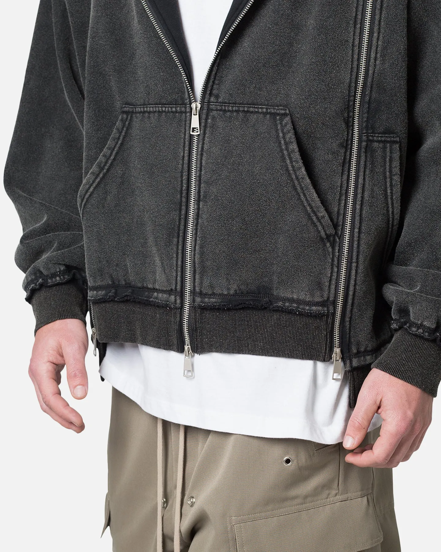 MNML Dual Zipper Hoodie Washed Black sold by Culture Kings product image thumbnail 5