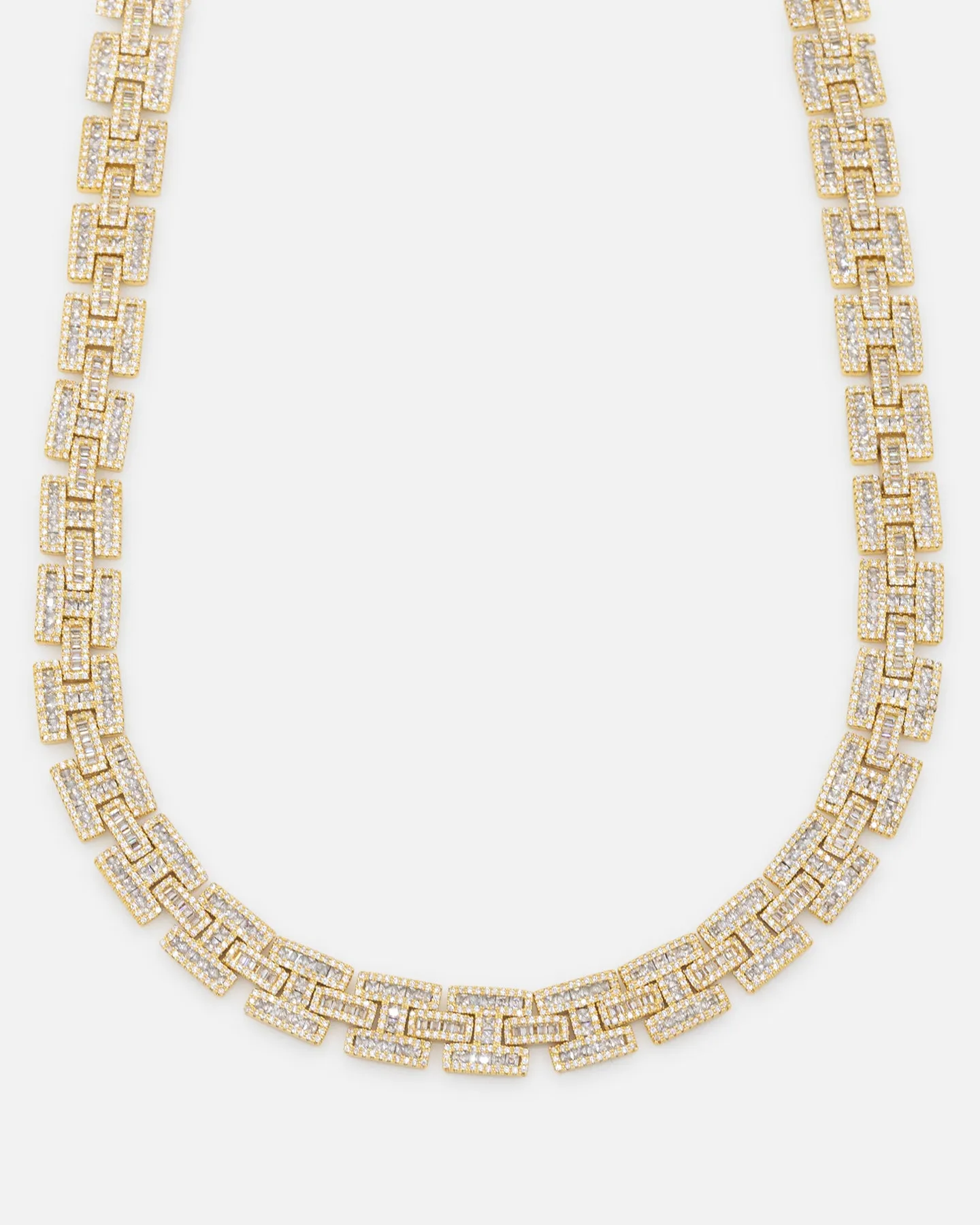 Saint Morta Baguette Interlink Chain Iced Gold sold by Culture Kings