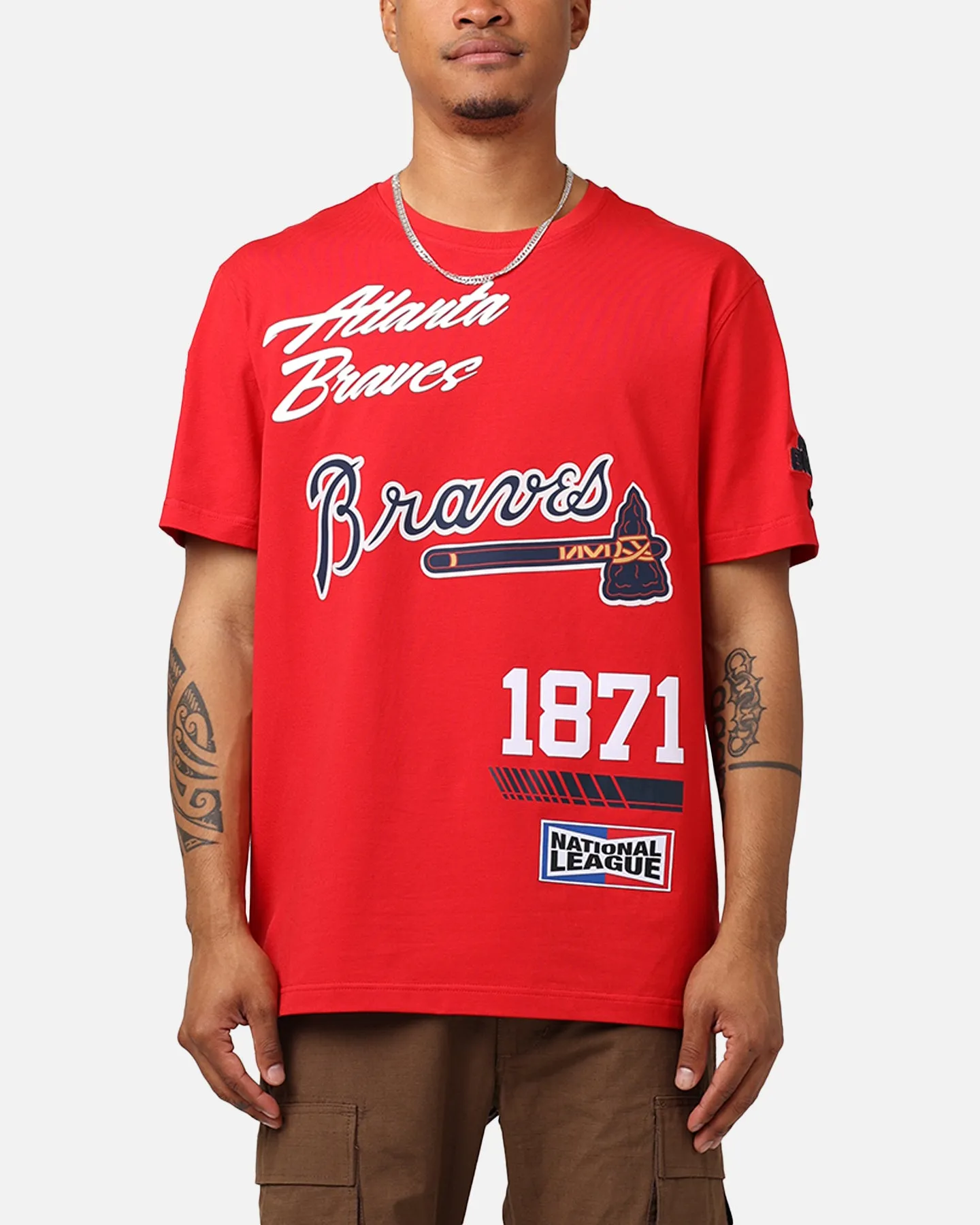 Pro Standard Atlanta Braves Fast Lane SJ T-Shirt Red sold by Culture Kings