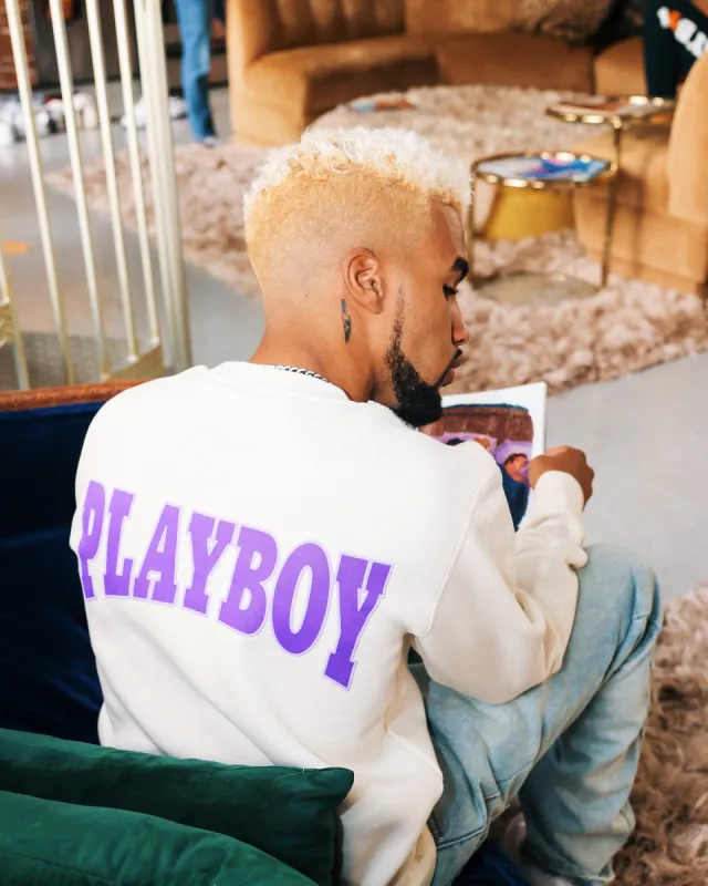 Playboy By Culture Kings Varsity Crewneck Ecru sold by Culture Kings