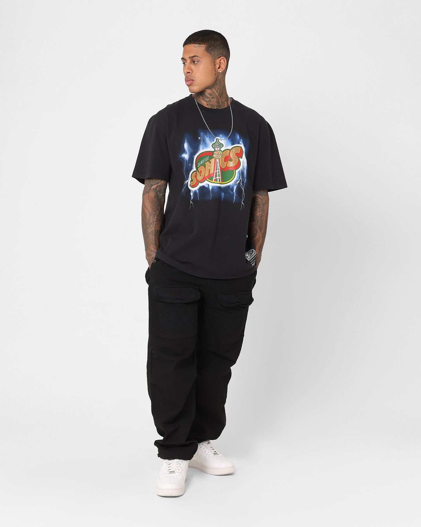 Mitchell & Ness Seattle Supersonics Logo Lightning T-Shirt Black sold by Culture Kings product image thumbnail 2