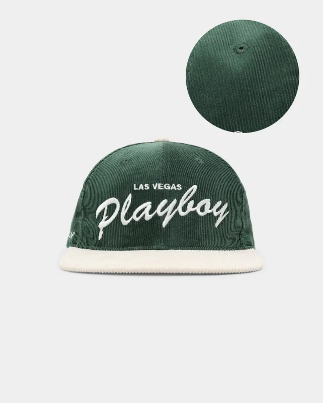 Playboy X Culture Kings Script Snapback Forest Green/Off White sold by Culture Kings
