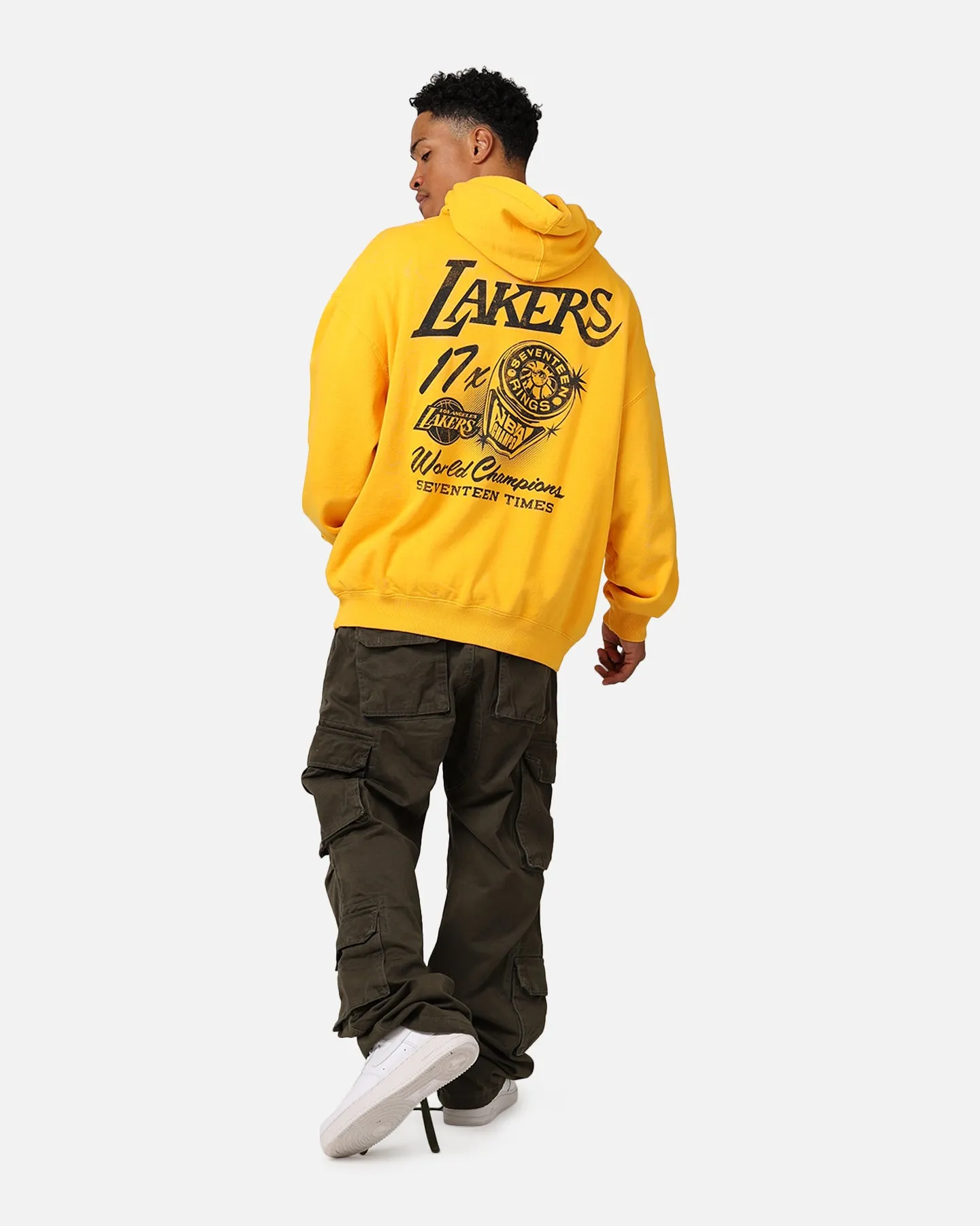 Mitchell & Ness Los Angeles Lakers Rings Hoodie Ochre sold by Culture Kings product image thumbnail 3