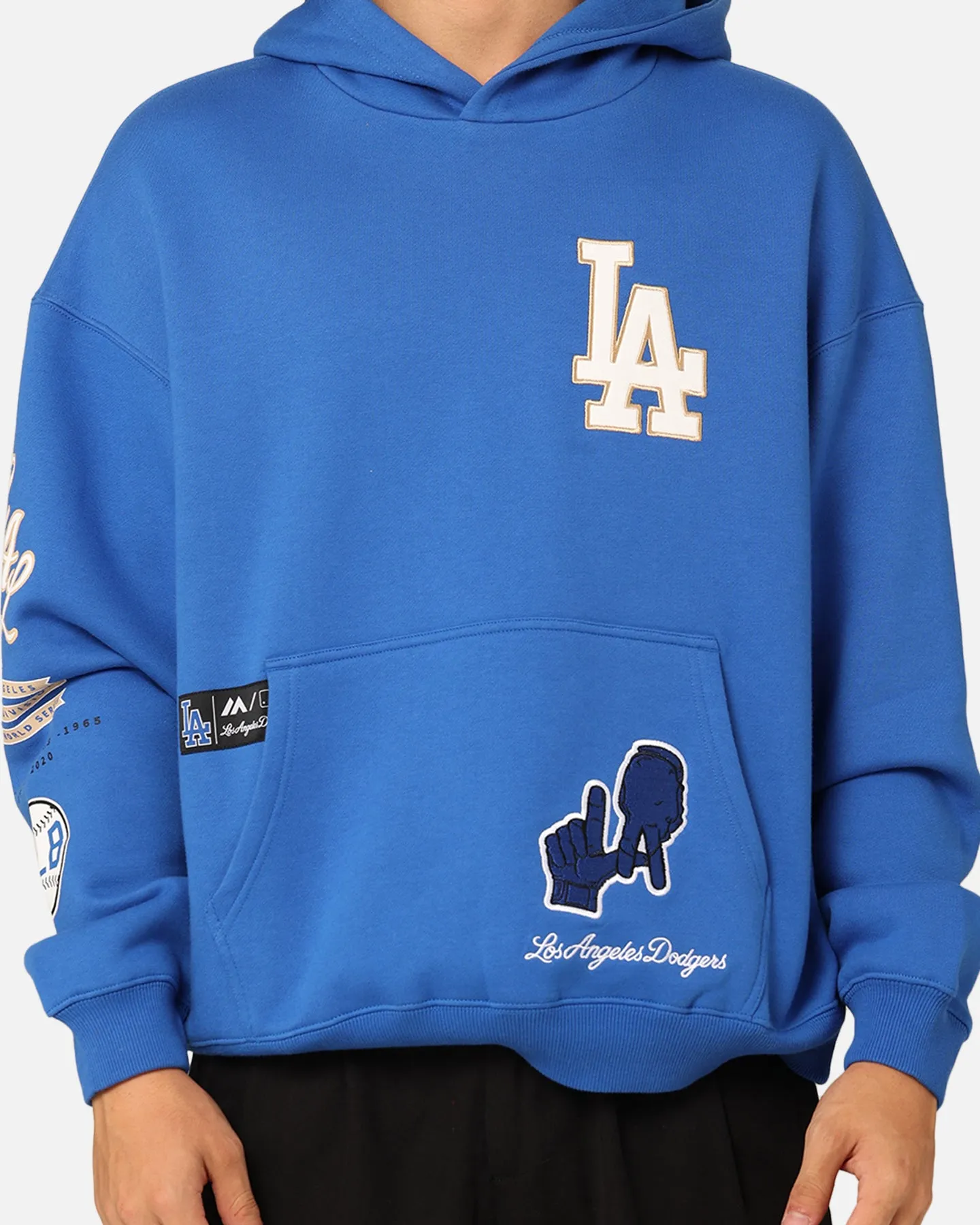 【US限定】Majestic MLB Los Angeles Dodgers Applique Hoodie Majestic Athletic Los Angeles Dodgers City Appliqué Hoodie
