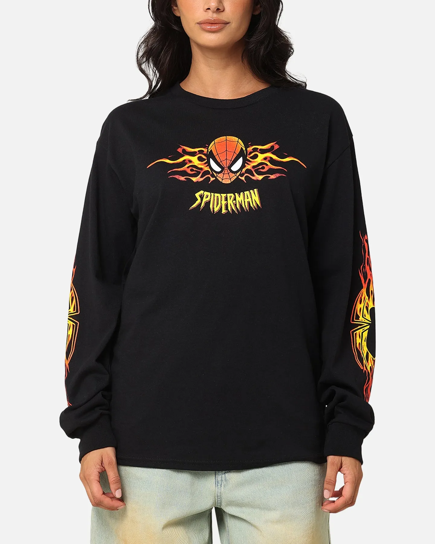 Goat Crew Marvel Spider-Man Y2K Spidey Long Sleeve T-Shirt Black sold by Culture Kings