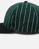 New Era Oakland Athletics 9FIFTY Retro Melton Pinstripe Strapback Dark Green/Black sold by Culture Kings