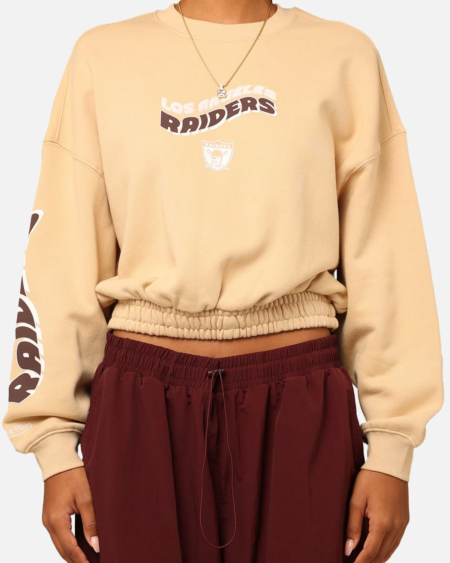Mitchell & Ness Women's Los Angeles Raiders Dazed Cropped Crewneck Warm Sand sold by Culture Kings product image thumbnail 3