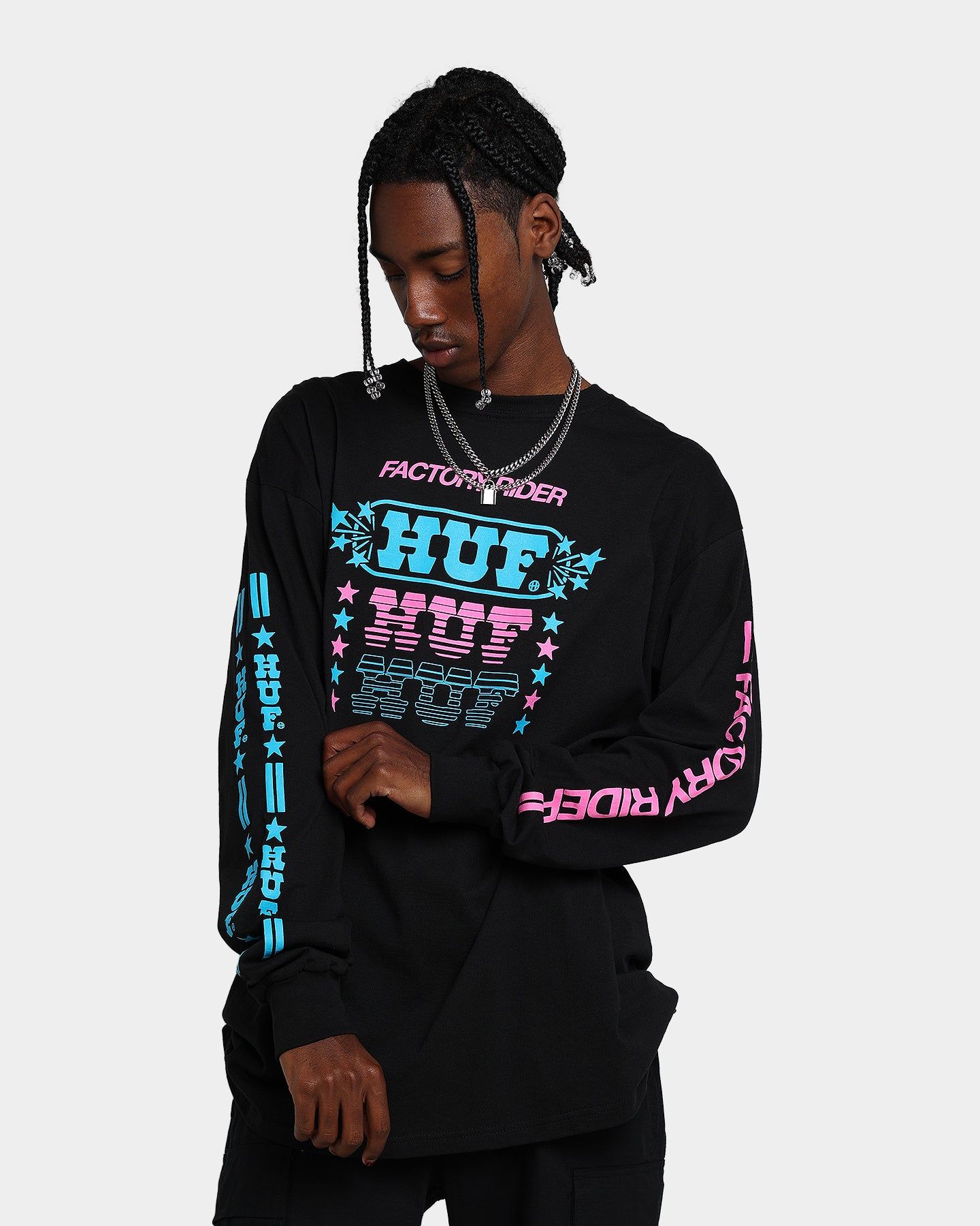 HUF Factory Rider Long Sleeve T-Shirt Black sold by Culture Kings