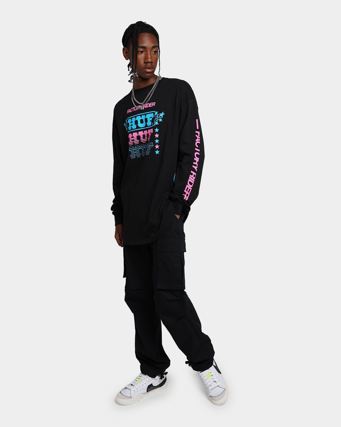 HUF Factory Rider Long Sleeve T-Shirt Black sold by Culture Kings product image thumbnail 3