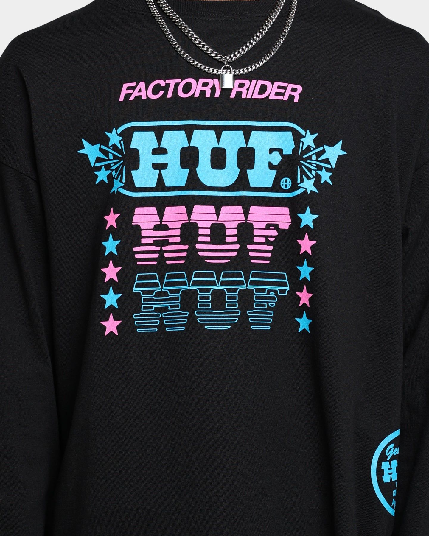 HUF Factory Rider Long Sleeve T-Shirt Black sold by Culture Kings product image thumbnail 2