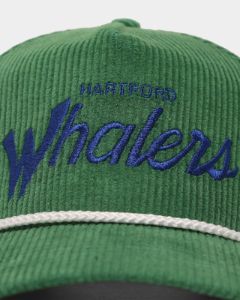 47 Brand Hartford Whalers 'NHL Corduroy Team Script' Corduroy Crossrope 47 Hitch Snapback Kelly Green sold by Culture Kings