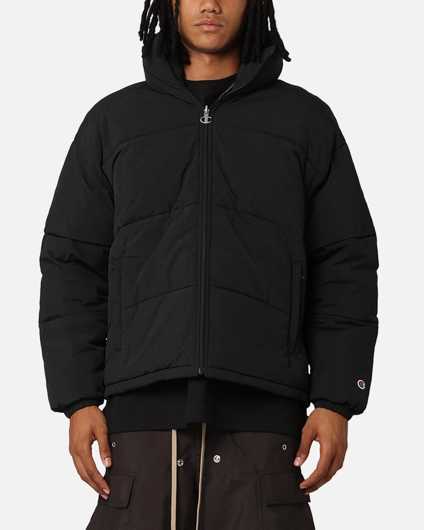 Champion Reb Puffer Jacket Black sold by Culture Kings