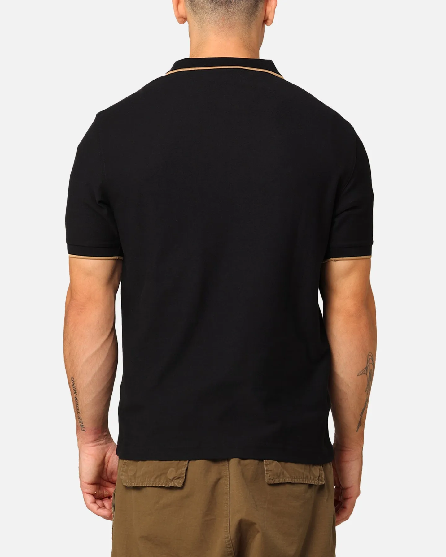 Fred Perry Crepe Pique Zip Neck Polo Shirt Black sold by Culture Kings product image thumbnail 3