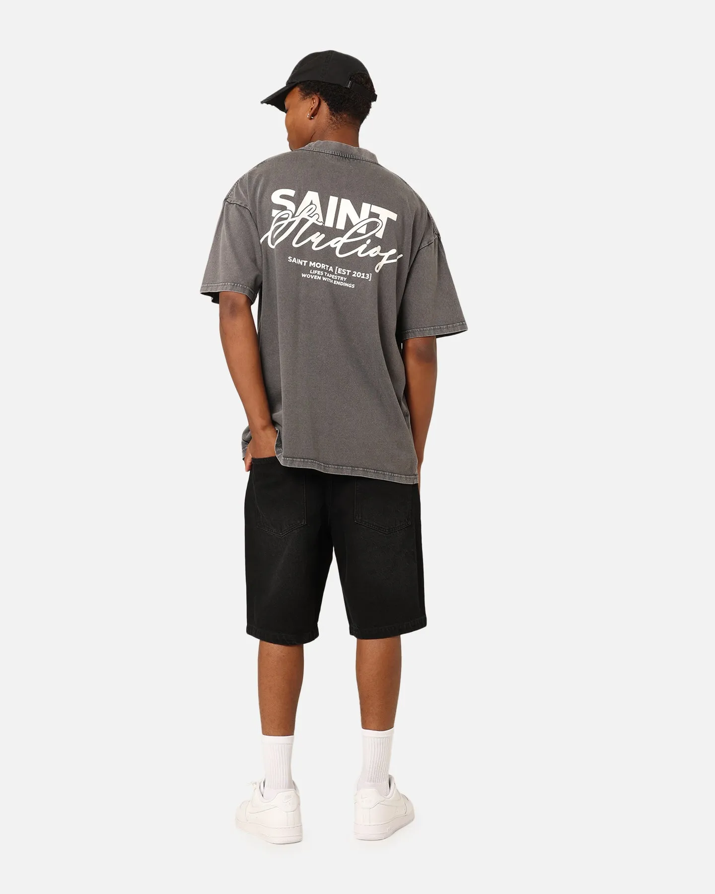 Saint Morta Saint Studios T-Shirt Washed Charcoal sold by Culture Kings product image thumbnail 3