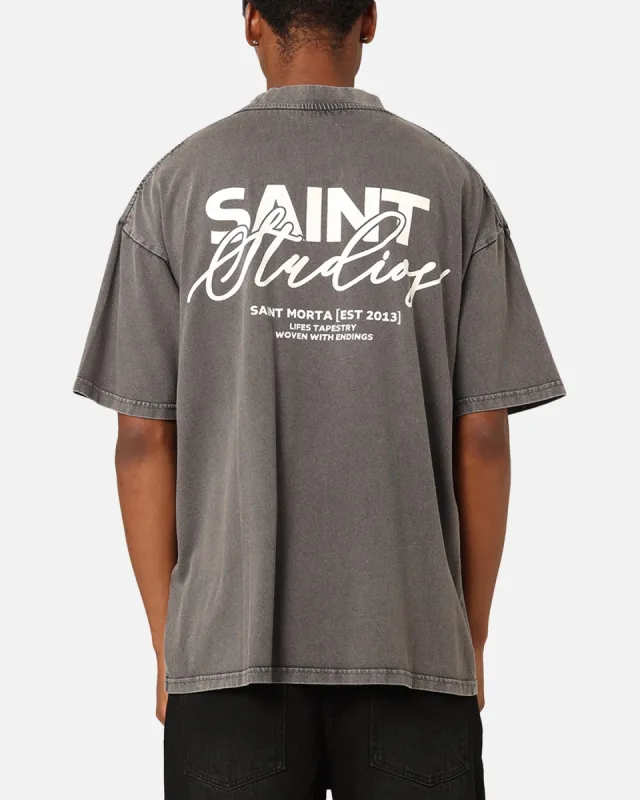 Saint Morta Saint Studios T-Shirt Washed Charcoal sold by Culture Kings