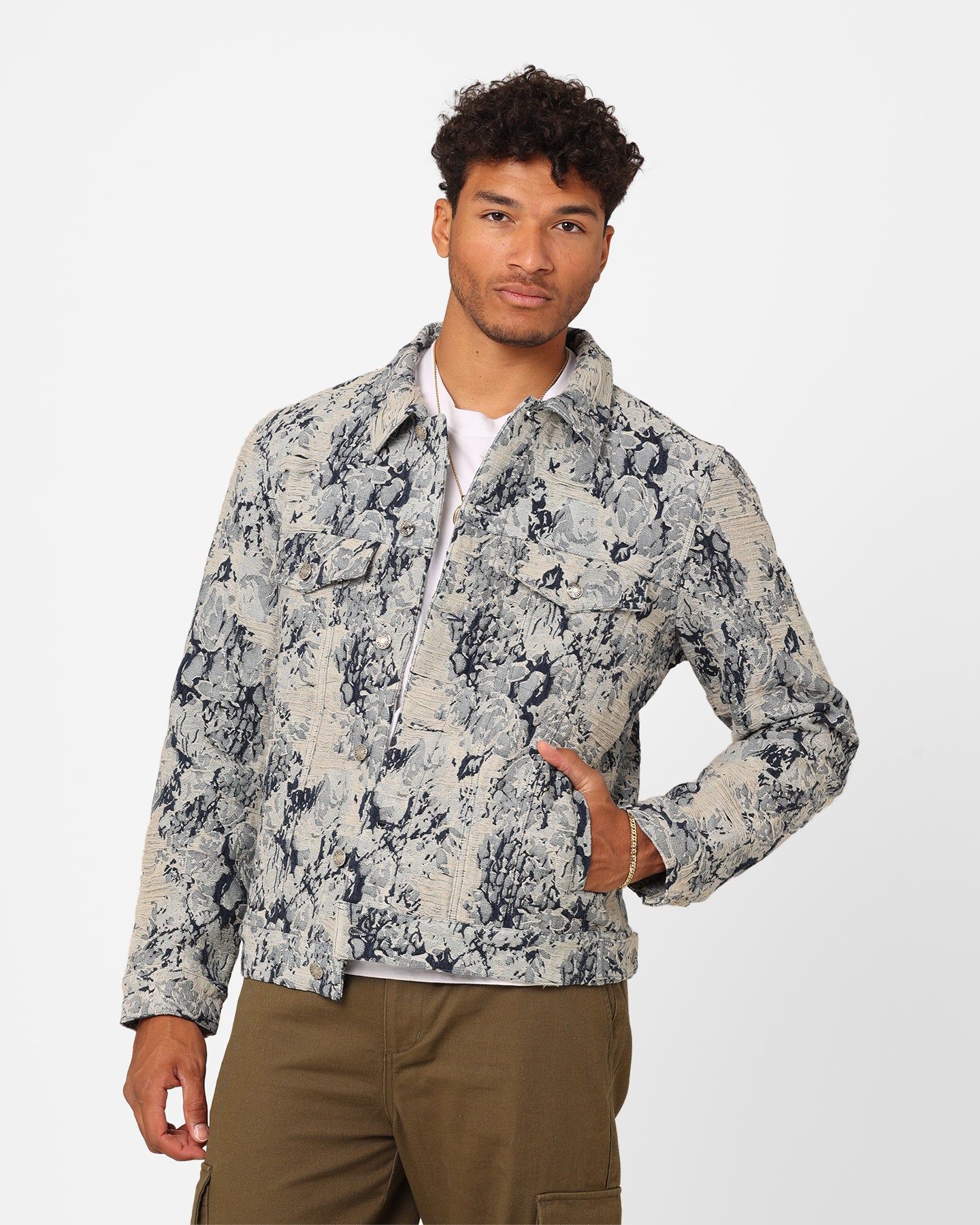 XXIII Rosa Jacquard Jacket Blue sold by Culture Kings