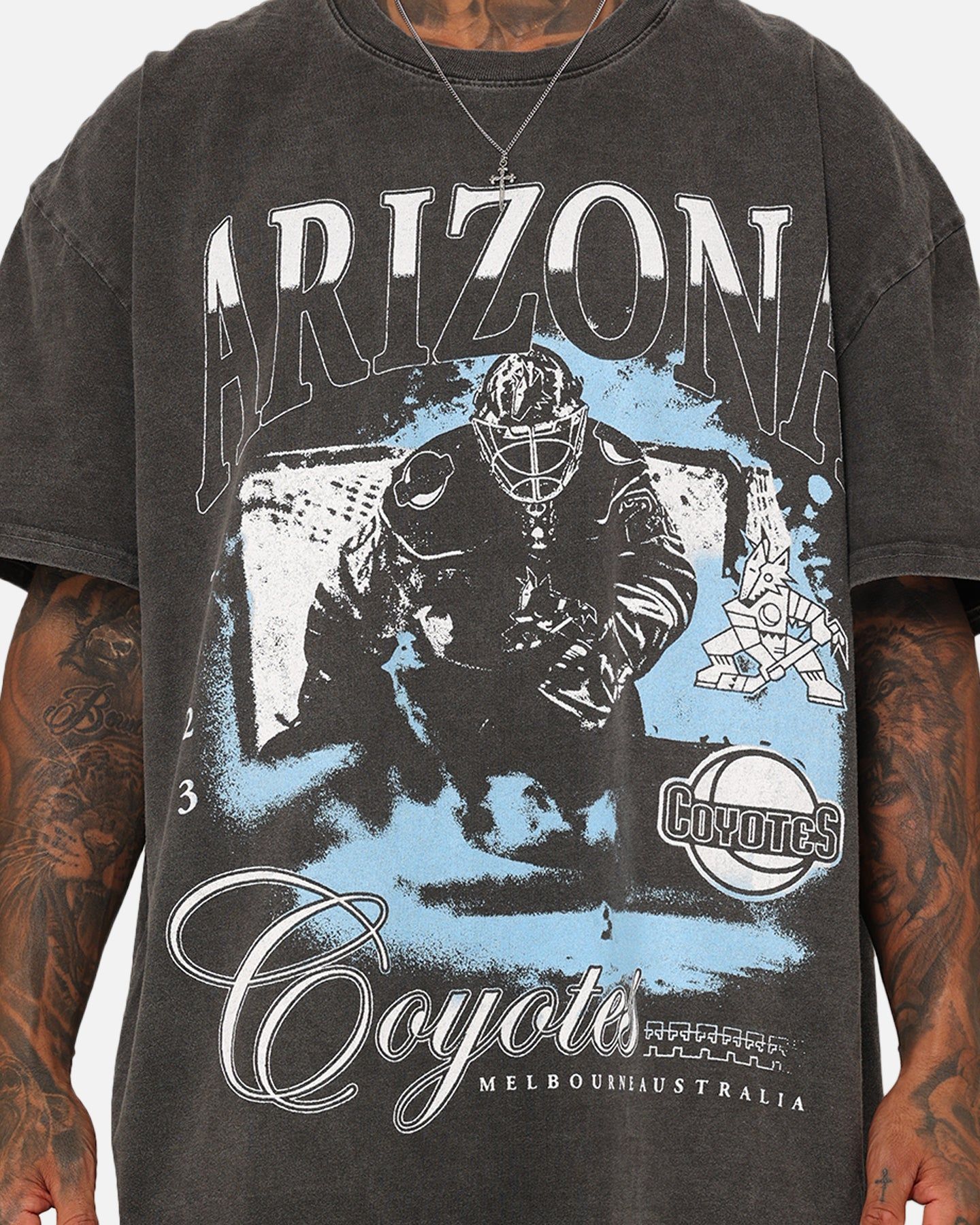 Culture Kings X NHL Arizona Coyotes Global Series Team Vintage Heavyweight T-Shirt Black Wash sold by Culture Kings product image thumbnail 3