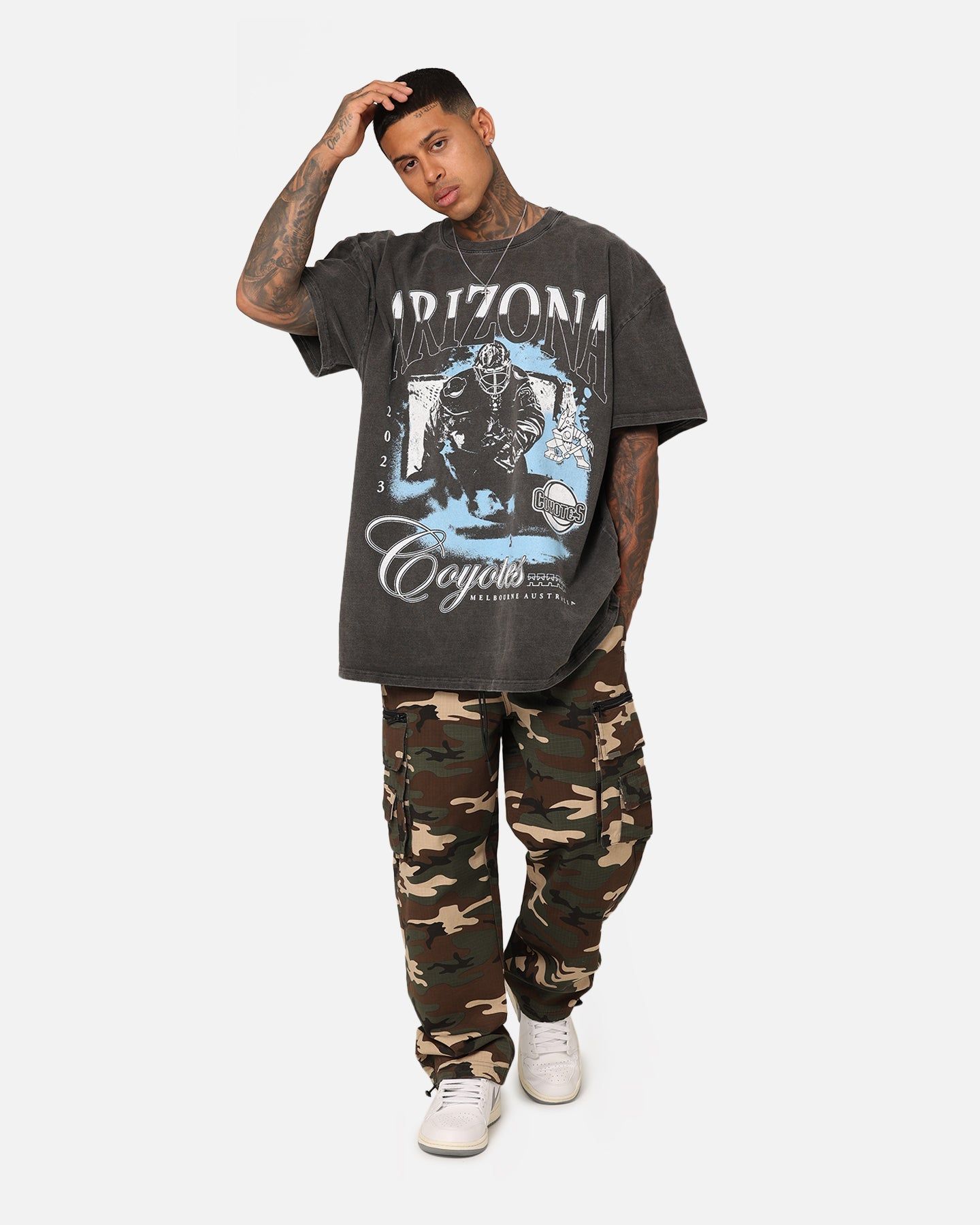 Culture Kings X NHL Arizona Coyotes Global Series Team Vintage Heavyweight T-Shirt Black Wash sold by Culture Kings product image thumbnail 2