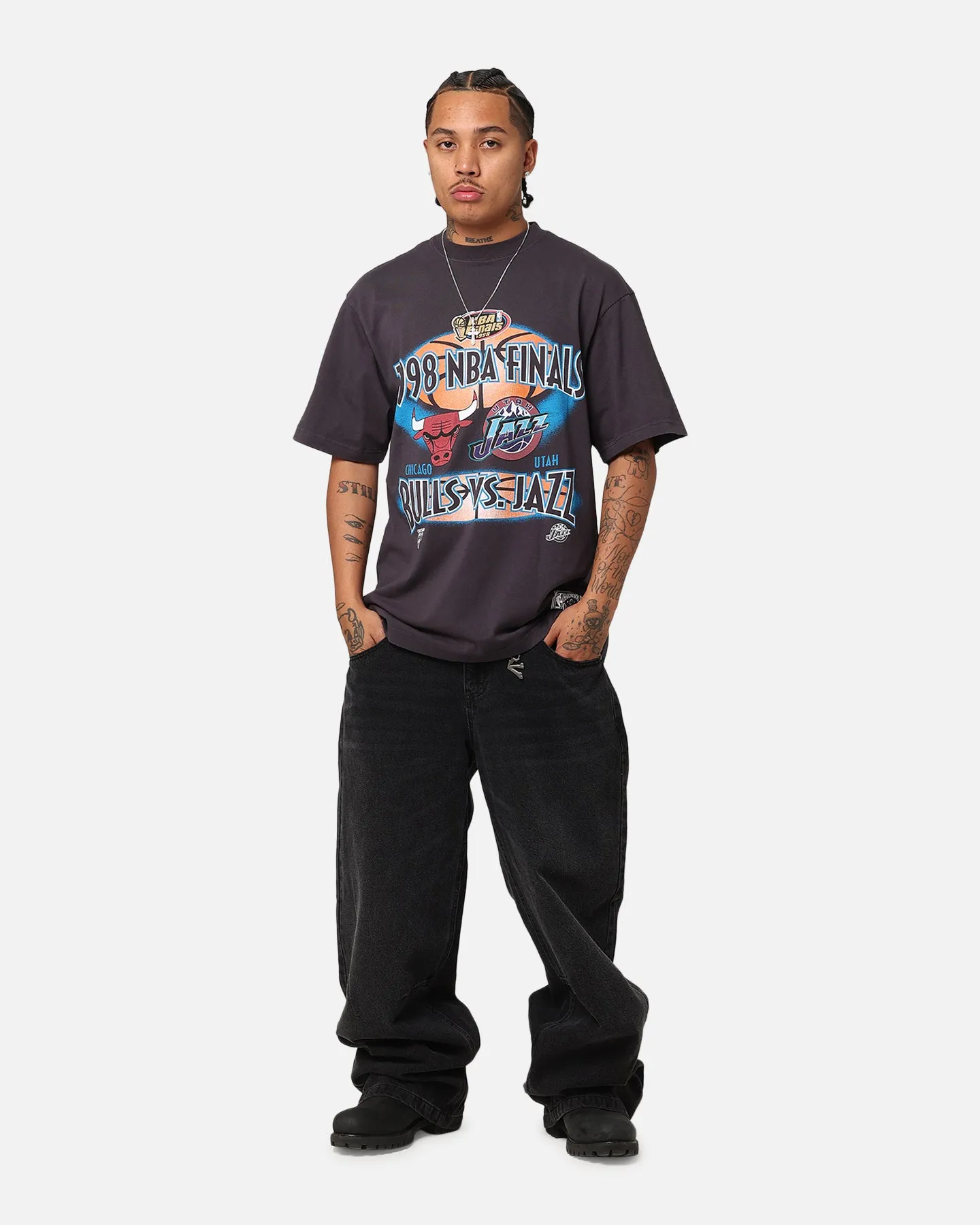 Mitchell & Ness Chicago Bulls Vs. Utah Jazz 1998 Finals T-Shirt Overdyed Black sold by Culture Kings product image thumbnail 2