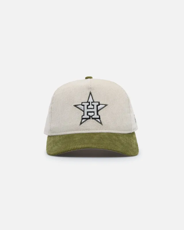 New Era Houston Astros 'Dusty Olive Corduroy' Golfer Pre-Curved Snapback Green Med sold by Culture Kings