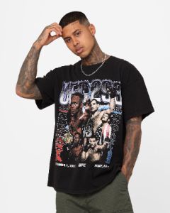 Goat Crew X UFC 293 Card Vintage T-Shirt Black Wash sold by Culture Kings