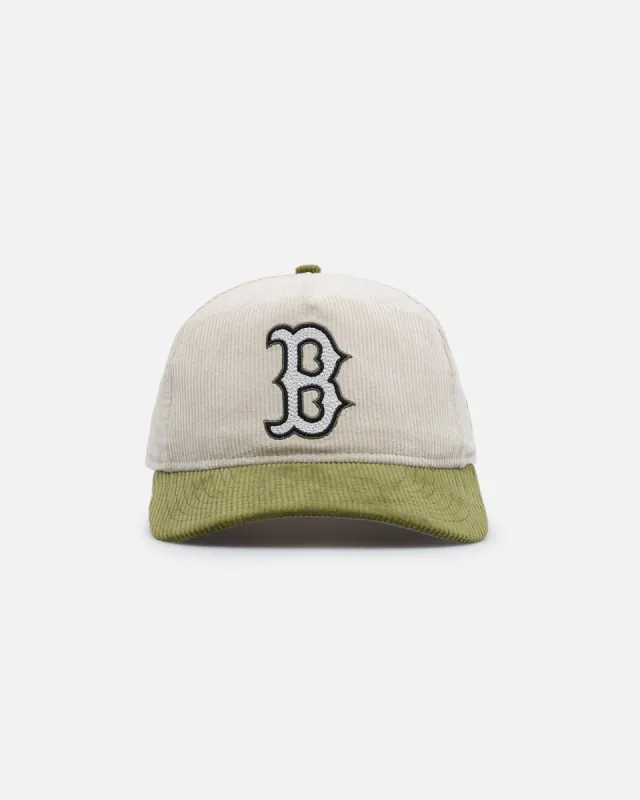 New Era Boston Red Sox 'Dusty Olive Corduroy' Golfer Pre-Curved Snapback Green Med sold by Culture Kings