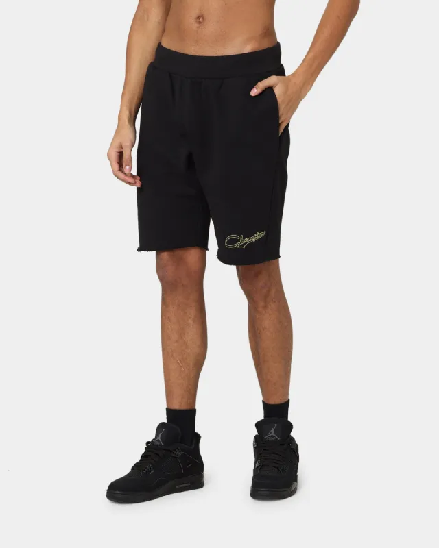 Champion Reverse Weave Terry Relaxed Shorts Black/Gold sold by Culture Kings