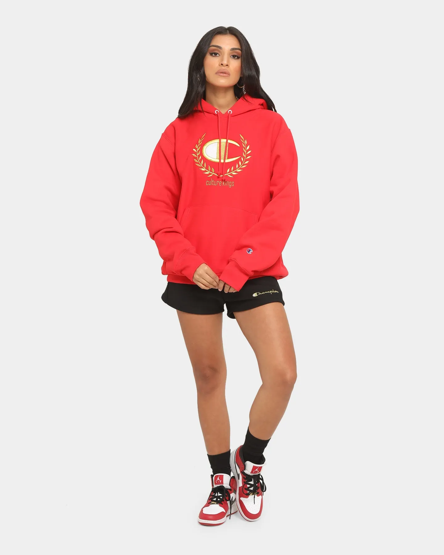Champion Champion x Culture Kings Rev Weave Hoodie Red/Gold sold by Culture Kings product image thumbnail 3