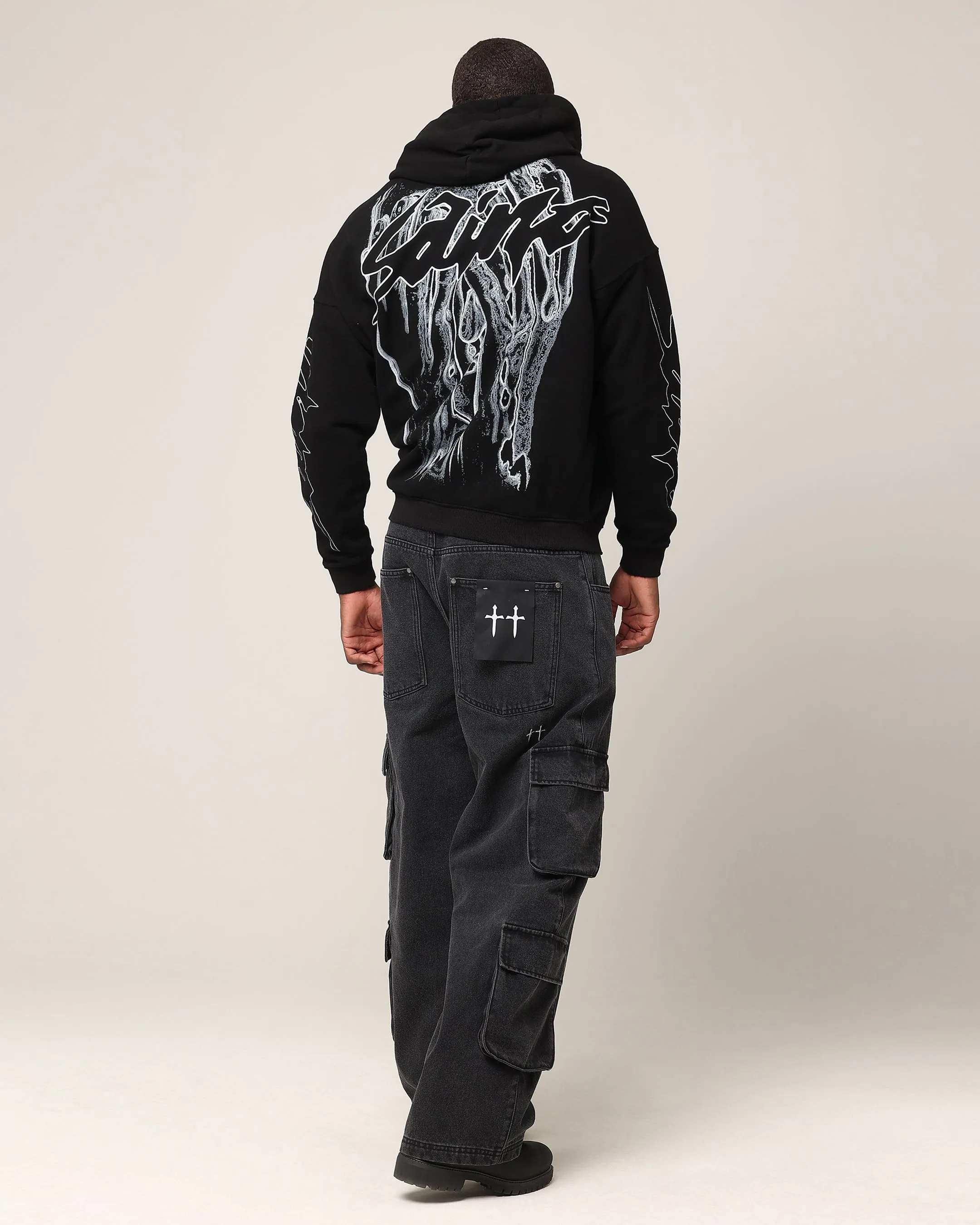 Saint Morta Veiled Boxy Hoodie Black sold by Culture Kings product image thumbnail 3