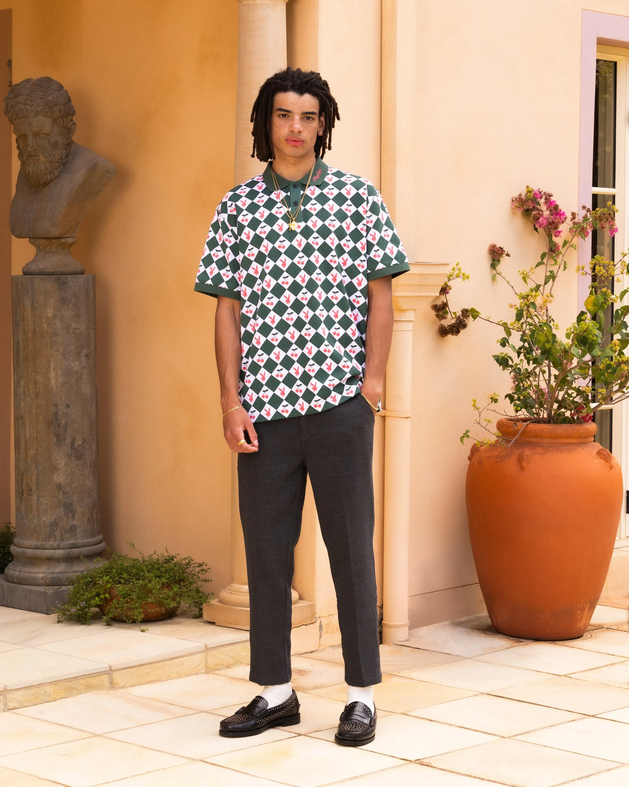 Playboy By Culture Kings Cherry Polo Shirt Green/White sold by Culture Kings