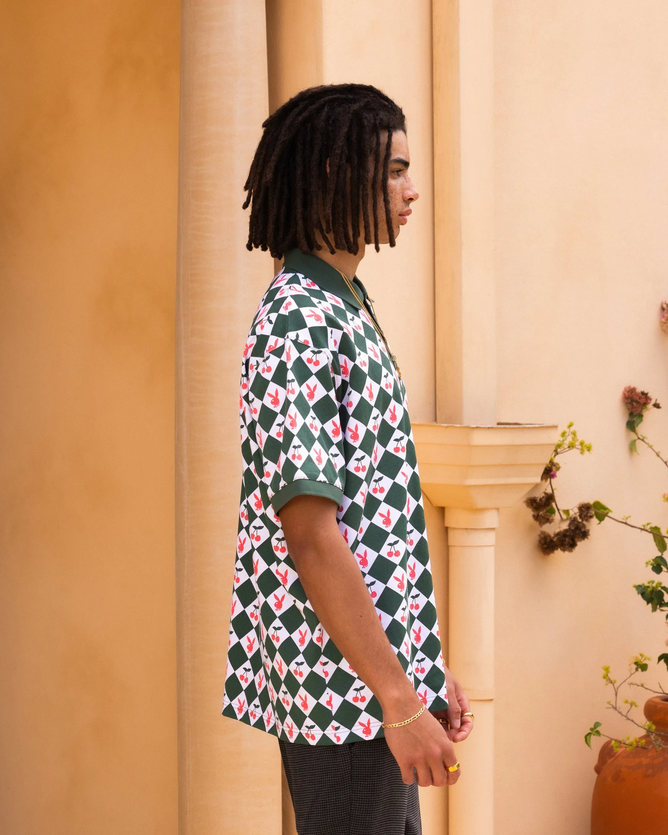 Playboy By Culture Kings Cherry Polo Shirt Green/White sold by Culture Kings product image thumbnail 5