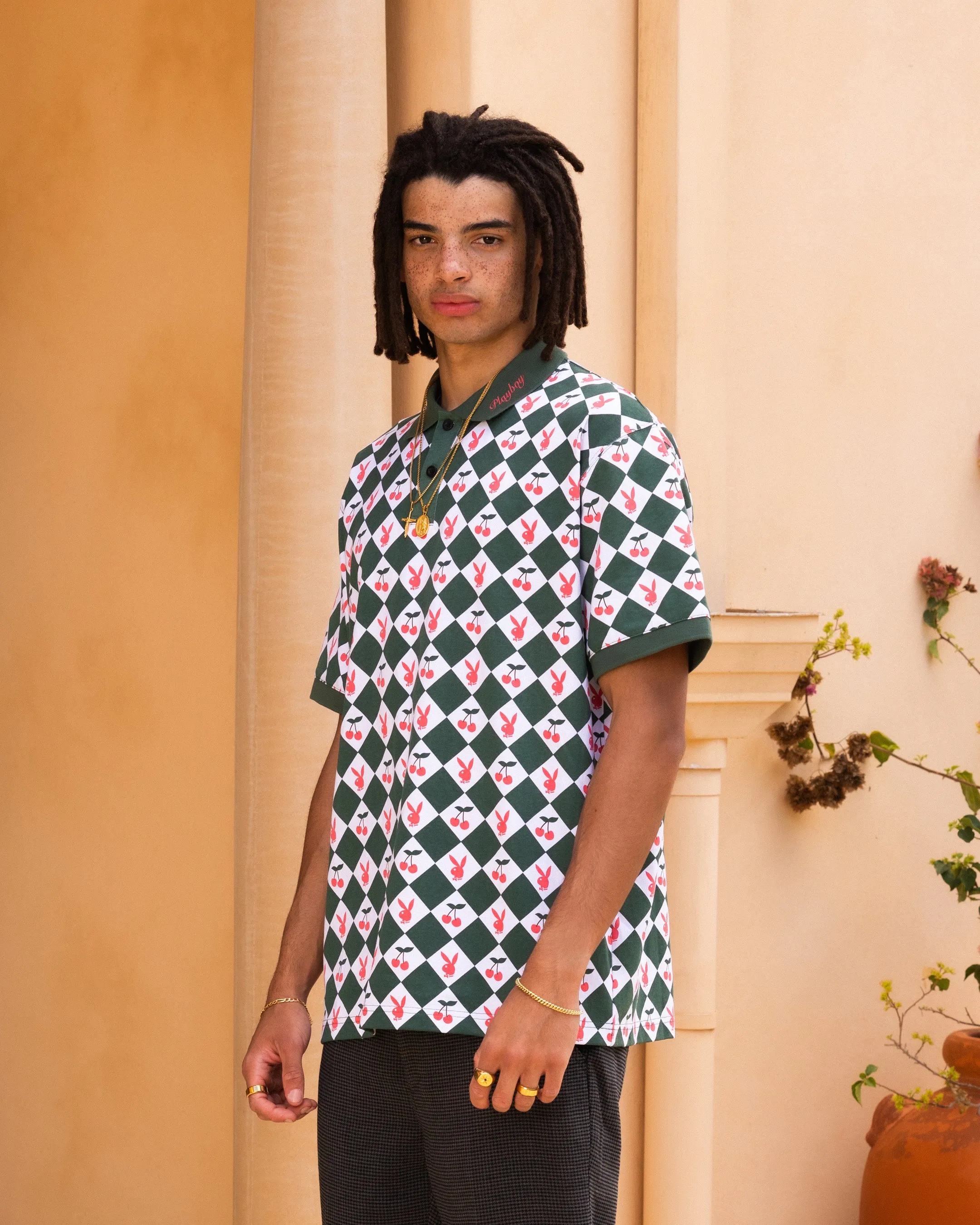 Playboy By Culture Kings Cherry Polo Shirt Green/White sold by Culture Kings product image thumbnail 2