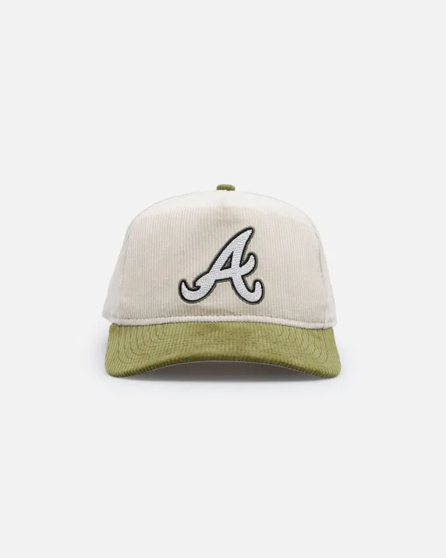 New Era Atlanta Braves  'Dusty Olive Corduroy' Golfer Pre-Curved Snapback Green Med sold by Culture Kings